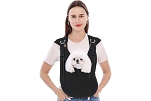 Supet Dog Carrier Sling for Small Dogs, Front Facing Cat Sling Carrier Chest, Hands Free Pet Sling Carrier, Adjustable Dog Front Carrier, Reducing Back Pain