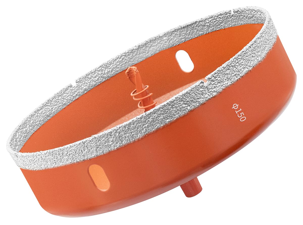 Meccion Diamond Hole Saw 150mm with Pilot Guide Bit, Professionals Brazed Diamond Drill Bit Hole Cutter for Tile, Porcelain, Glass, Ceramic, Marble