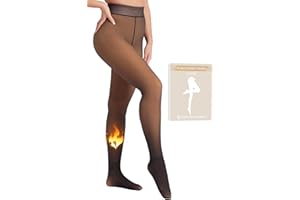 MERYLURE Fake Translucent Fleece Lined Tights for Women Winter Warm Thick Thermal Velvet Pantyhose for All Skin Tones