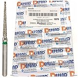 DEFEND DIAMOND BURS NEEDLE #858-012C COARSE GREEN 10/PK