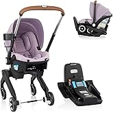 Evenflo Shyft DualRide Preemie and Infant Car Seat Stroller Combo | with Carryall Storage Bag, Green &amp; Gentle Fabric, SensorSafe Technology, 3-30 lbs (Agate)