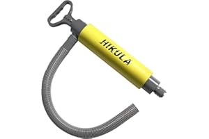 HIKULA Manual Bilge Pump for Boats Kayak Canoe - Portable Siphon Pump, Kayak Bailer with Reversible Hose,Yellow,17 Inch