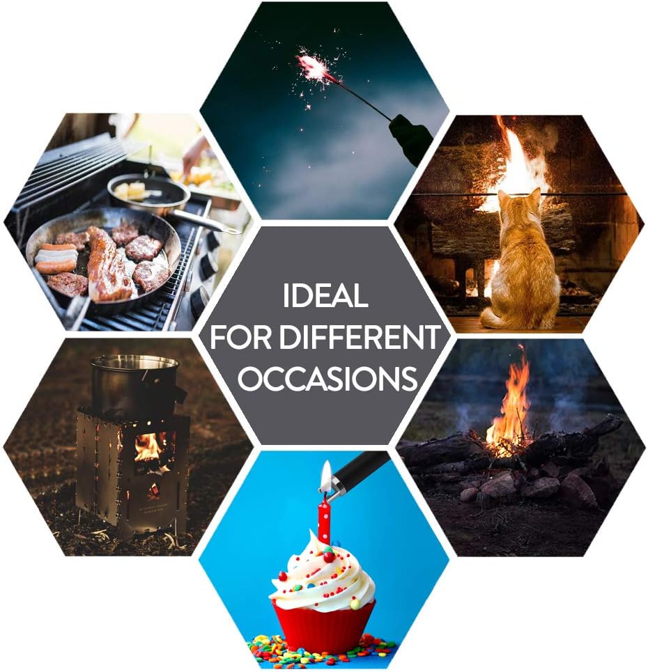 SUPRUS Lighter Candle Lighter Electric Arc Coil with Upgrade Battery Indicator Triple Safety Rechargeable Flameless Windproof Portable 6.89IN Stainless Steel No Spark&Smell Pocket Size Giftbox: Health & Personal Care