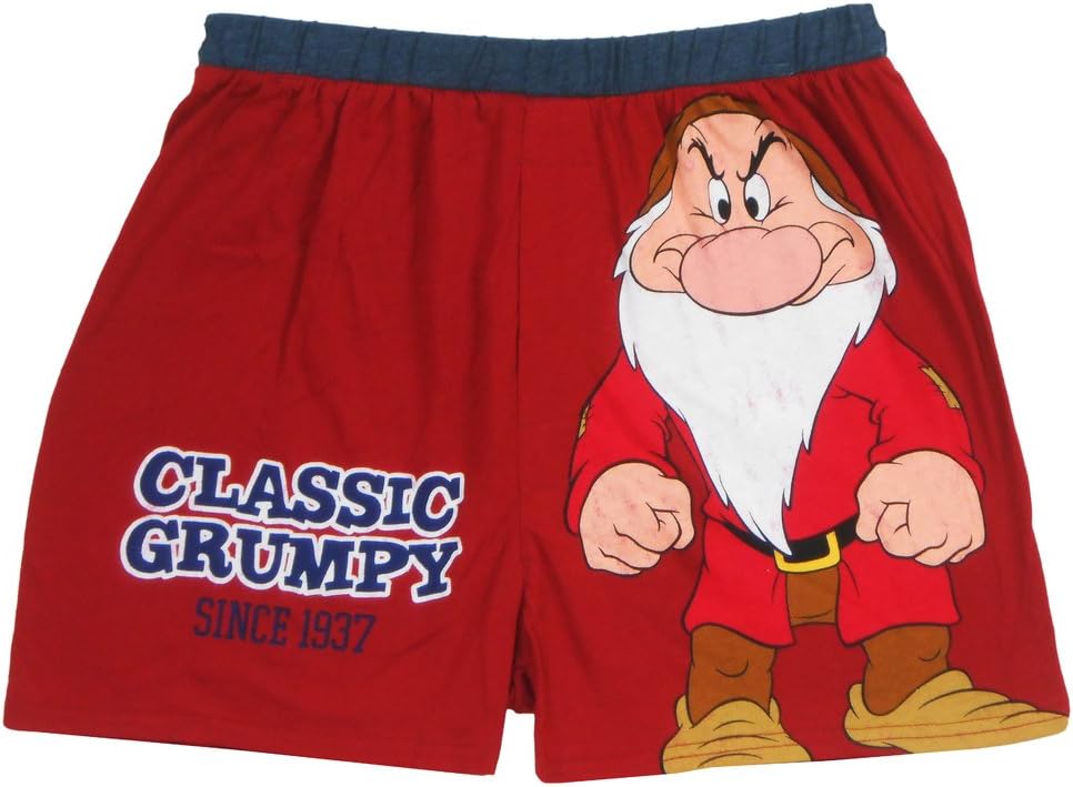 Disney Men's Classic Grumpy Boxers Red X-Large
