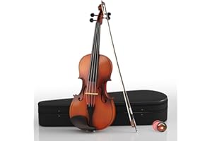 EPOFIT 16 inch Acoustic Viola Kit for Adults,Students,Beginners,Complete Viola Instrument Set with Portable Case, Bow, Rosin (Brown)