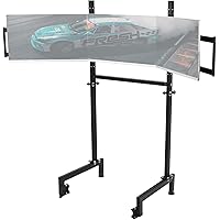 Dardoo Sim Racing Triple Monitor Stand with Adjustable Height & Width for 27-32 Inch Display 3 Screens TV Mount Compatible wi