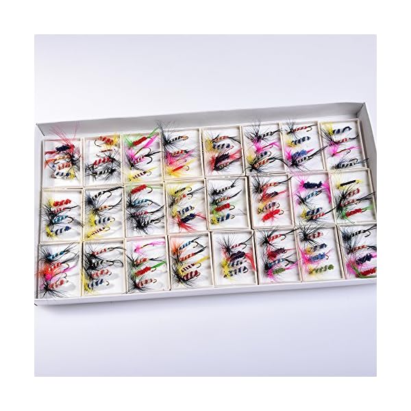 BLISSWILL-96Pcs-Fly-Fishing-Lures-Dry-Flies-Set-Floating-Flies-Hooks-for-Bass-Salmon-Trout