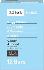 RXBAR Protein Bars, 12g Protein, Gluten Free Snacks, Vanilla Almond, 22oz Box (12 Bars)