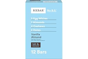 RXBAR Protein Bars, Protein Snack, Snack Bars, Vanilla Almond, 22oz Box (12 Count)