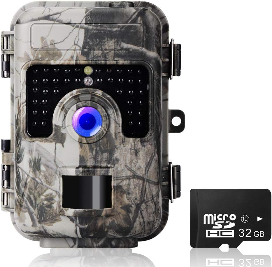 2019 Upgraded Trail Camera 16MP 1080P HD No Glow Wildlife Game Cameras 2.4''LCD with Infrared Night Vision Up to 65ft IP66 Waterproof Motion Activated Camera for Hunting, Nature with 32G SD Card