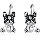 VONALA Animal Earrings Sterling Silver Bulldog/Fox/Flamingo Dangle Hoop Jewelry Gifts for Women Animal Lover