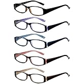 SOCTICK Reading Glasses Blue Light Blocking, 5-Pack Reading Glasses for Women with Comfort Spring Hinges, Anti UV/Glare Readers 1.50