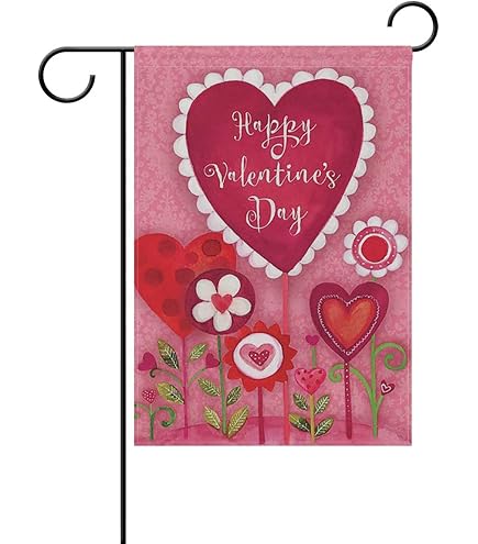Amazon.com : Happy Valentine's Day Love Heart Flowers Pink Double