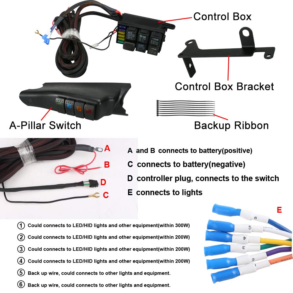 YaeCCC Control Box Electronic 6 Relay System Module Wiring Harness Kit