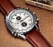 Mens Quartz Watch, Roman Numeral Business Casual Fashion Wrist watch, PU Strap Leather Watch Brown