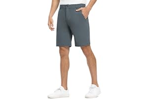 Rdruko Men's Golf Shorts Stretch Dry Fit 9" Lightweight Casual Dress Work Shorts with Pockets