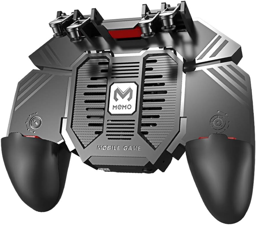 Newseego Mobile Game Controller, [Upgrade] 6 Finger Trigger Phone Controller Gamepad with Cooling Gamepad for Shooter Sensitive Aim Trigger for Android & iOS for Knives Out/Rules of Survival: Computers & Accessories