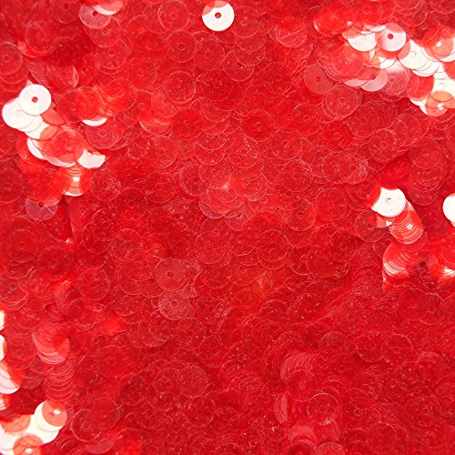6mm Flat Round Sequins ~ Bright Coral Orange Transparent See-Thru ~ Made in USA. Loose paillettes for embroidery, bridal, applique, arts, crafts, and embellishment.