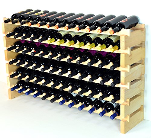 Stackable Wine Rack-72 Bottles Modular Hardwood Wine Racks, Very Easy to Put Together