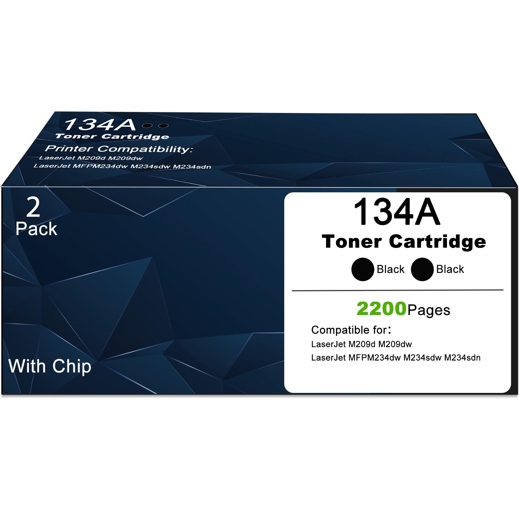 Photo 1 of 134A Toner Cartridges Replacement for HP 134 134X W1340A W1340X, Compatible with LaserJet Pro MFP M234dw M234sdn M234sdw Printers, and LaserJet M209dw, M209d Printers -High Yield Ink ( 2-Pack Black )