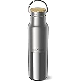 Klean Kanteen Rise Reflect Insulated Water Bottle - Reusable Water Bottle for Quick Hydration - Vacuum Insulation - Dishwasher-Safe - Bamboo Cap - Stainless Steel - 12 oz