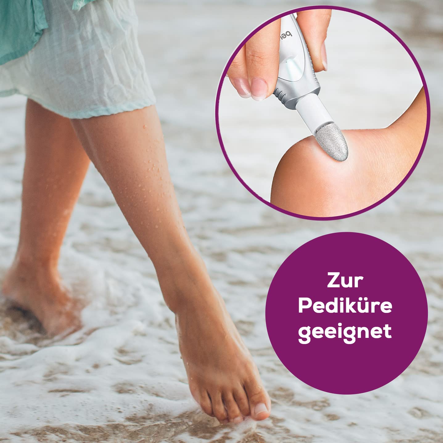 Beurer MP 41 Maniküre-/ Pediküreset, elektrische Nagelfeile mit 7 Aufsätzen, helles LED Licht, Nagelfräser für gepflegte Nägel, mit Aufbewahrungstasche, Nagelpflege für Hände und Füße, Weiß 5