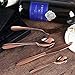 Stainless Steel Flatware Cutlery Set, S-JIANG 4 Piece Rose Gold Sterling Electroplated Metal Mirror Polished Kitchen Tableware Utensil Set, Service for 1 Person