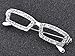 Alilang Silver Tone Clear Crystal Colored Rhinestones Rectangle Nerdy Glasses Brooch Pin