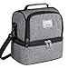Lunch Box, Beyle Insulated Lunch Bag for Men & Women Kid, Mens Large Refrigerated Lunch Box Cooler Tote Bag, Double Deck Cooler (Grey)