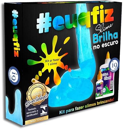 Slime, Kit 1 Brilha no Escuro Slime, Euqfiz, I9 Brinquedos 