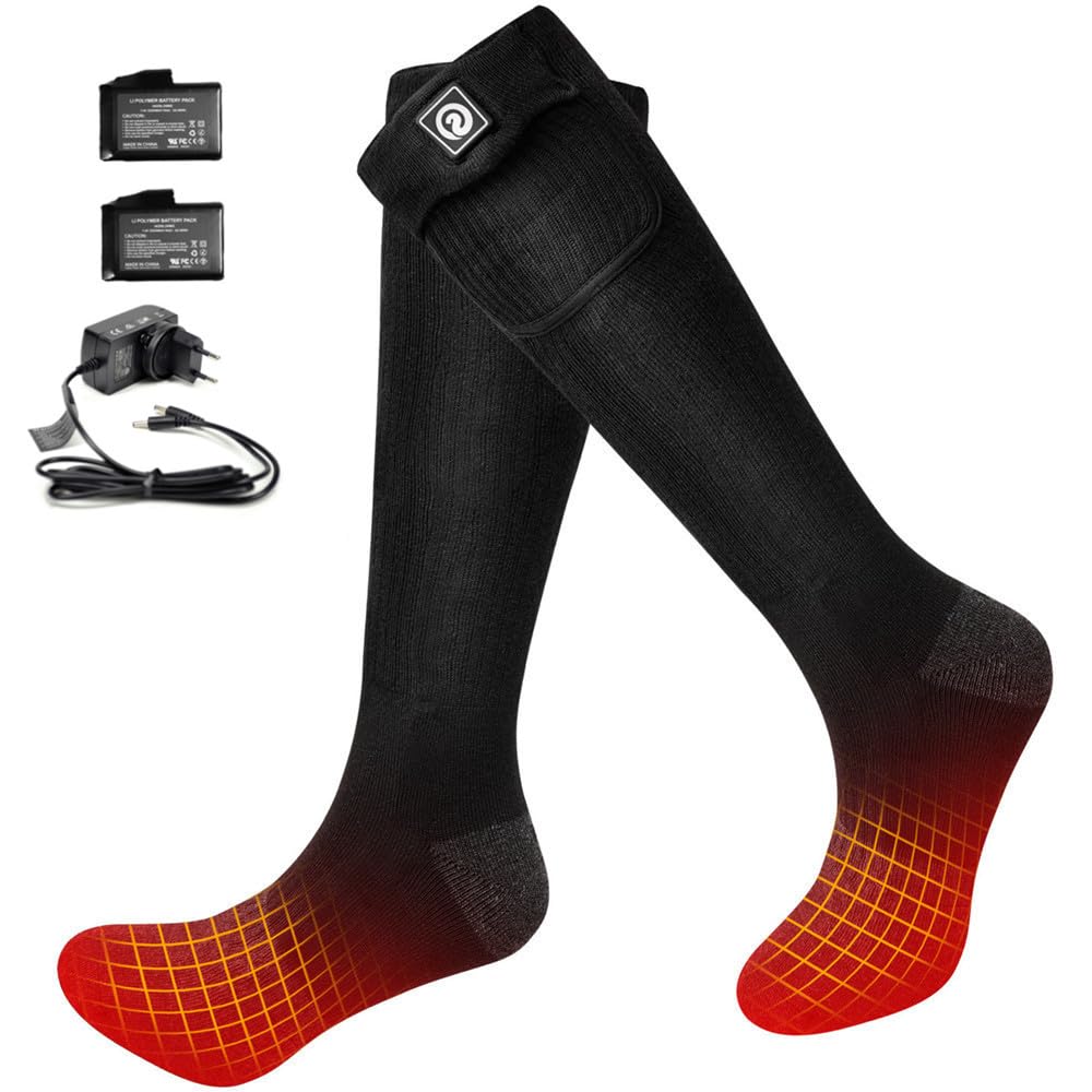BARCHI HEAT Heated Socks for Men and Women, Rechargeable Electric Heated Socks, Winter Foot Warmers, Suitable for Skiing, Cycling, Fishing, Hunting.