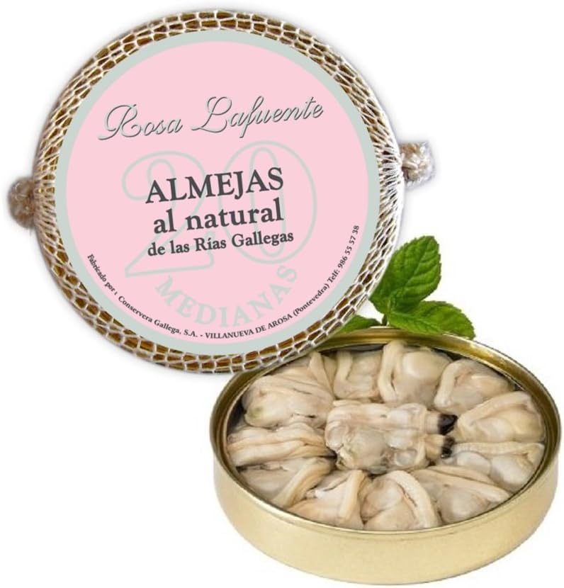 Clams in Brine "Rosa Lafuente" (20) - Seafood from Galicia, Spain - Traditional elaboration - 100% Natural and Handmade