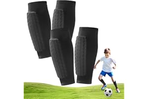 JOMHTIVL 2 Pairs Kids Soccer Shin Guards,Soccer Shin Guards Pads for Youth Adult with Honeycomb Pads Protective Soccer Shin Pads Gear for Boys, Girls