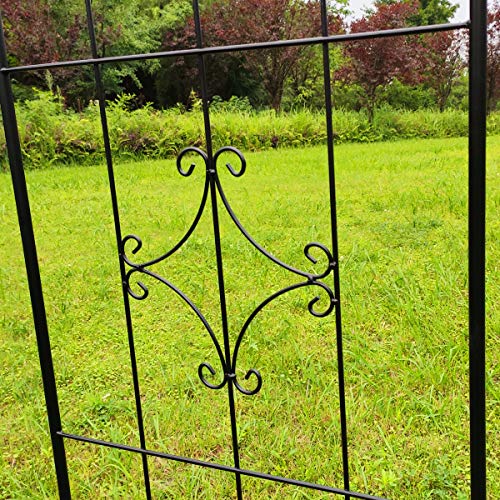 OUTOUR Larger Garden Trellis Plant Support Wire Lattice Grid Panel Stake Fence, 72"x20", for Climbing Plants, Potted Vines Vegetables Vining Flowers Ivy Roses Clematis, Lawn Backyard Patio, Black