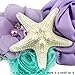 YanJie Baby Girls Starfish Mermaid Headband Aqua Lavender Glitter Newborn Mermaid Hair Bows for Baby Mermaid Birthday Party Gift Mermaid Hair Accessories(M, Gold)