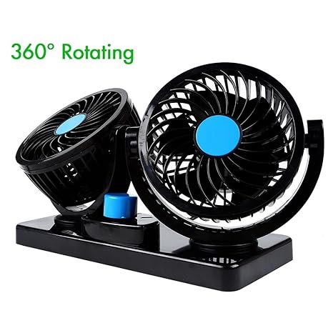 Afterpartz 12V Auto Lüfter Kfz Ventilator Doppellüfter HX-01