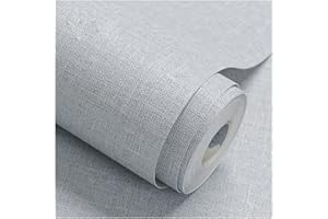 HELLKIT Fabric Peel and Stick Wallpaper Gray Faux Grasscloth Wallpaper Self-Adhesive 17.8” x 118” Linen Wallpaper Removable Wallpaper Embossed Textured Contact Paper Decoration Backsplash Countertop Liners