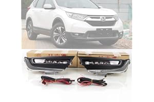 ECAHAYAKU Turn Signal Yellow Car LED Daytime Running Lights Nighttime Blue Waterproof DRL Replace Fog Lamp Covers ABS 12V Daylights For Honda CR-V CRV 2017 2018 2019