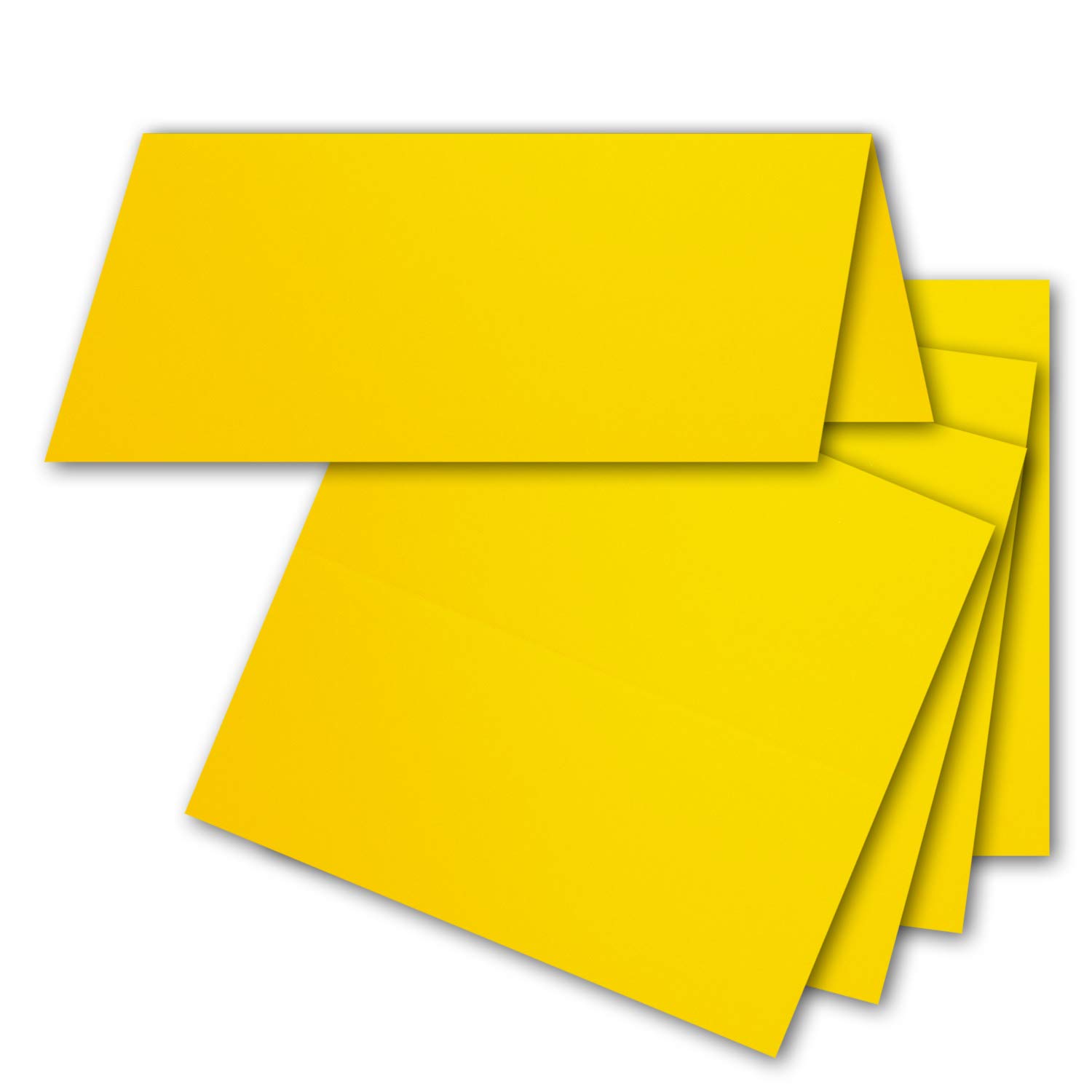 Honey//Size: 100 x 90 mm (Folded Place Cards 100 x 45 mm/240 g/m²/Very Sturdy and Strong Quality Neuser./from The Colourful 50 Tischkarten Honiggelb
