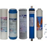 5 stage Reverse Osmosis Replacement Filter set with 75 GPD membrane, inline carbon postfilrer (USA made) and QC fitting