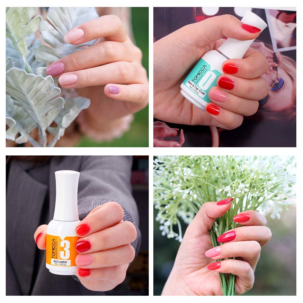 2 in 1 Top & Base Coat, Activator for Dip Powder System, 0.5 oz/ Bottle Dry Fast Easy to Apply No need UV/LED Cured : Beauty