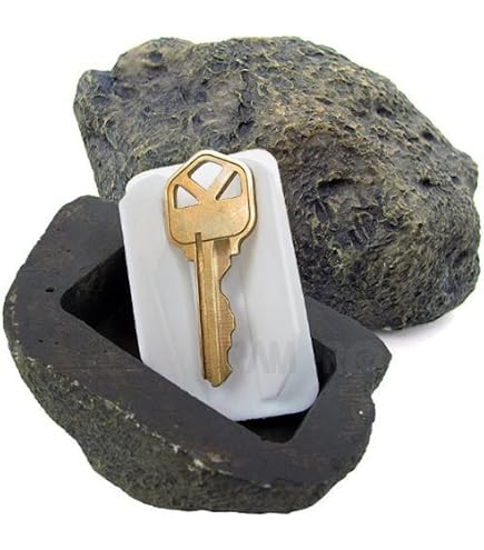Resin Stone Key Lock Box – Outdoor Hidden Key Holder, Fake Rock Storage Box For Garden, Porch, Or Yard (Weatherproof & Windproof)