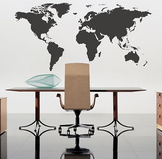 World Map Wall Art Stickers Wall Decals: Amazon.co.uk: Kitchen & Home