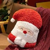 Triflice 17.7 Inch Christmas Santa Claus Plush Throw Pillow - Soft Cuddly Stuffed Large Hugging Cushion for Home, Bedroom, Office, Sofa Decor - Perfect Birthday, Holiday, Party Gift