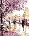 Morgofun Diy Paint by Number Kits, Paint by Numbers for Adults with Canvas Brush Romantic Cherry Blossoms Park 40x50cm