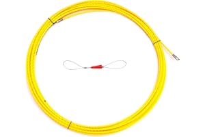 DEPSTECH Fish Tape Wire Puller Through Wall Wire Threader OD 6mm Plus Fish Cable Fastener with Steel Rope Puller Borescope Helper Through Wall 50-Foot (15M)
