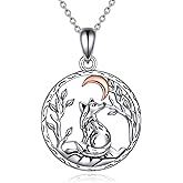 YFN S925 Sterling Silver Horse/Unicorn/Dragon/Wolf/Fox Necklace Heart Pendant Jewelry Gift for Women