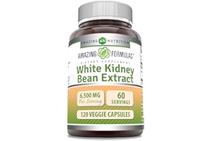 AMAZING NUTRITION Amazing Formulas White Kidney Bean Extract | 6500 Mg Per Serving | 120 Veggie Capsules Supplement | Non-GMO | Gluten Free | Made in USA