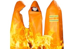 DIBBATU Fireproof Cloak, Fire Escape Cloak, Extra Big Fireproof Fiber Cape, Emergency Used as A FireBlanket, Head Protection 