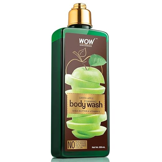 WOW Skin Science Green Apple Foaming Body Wash - No Parabens, Sulphate, Silicones & Color - 250ml, 250 ml